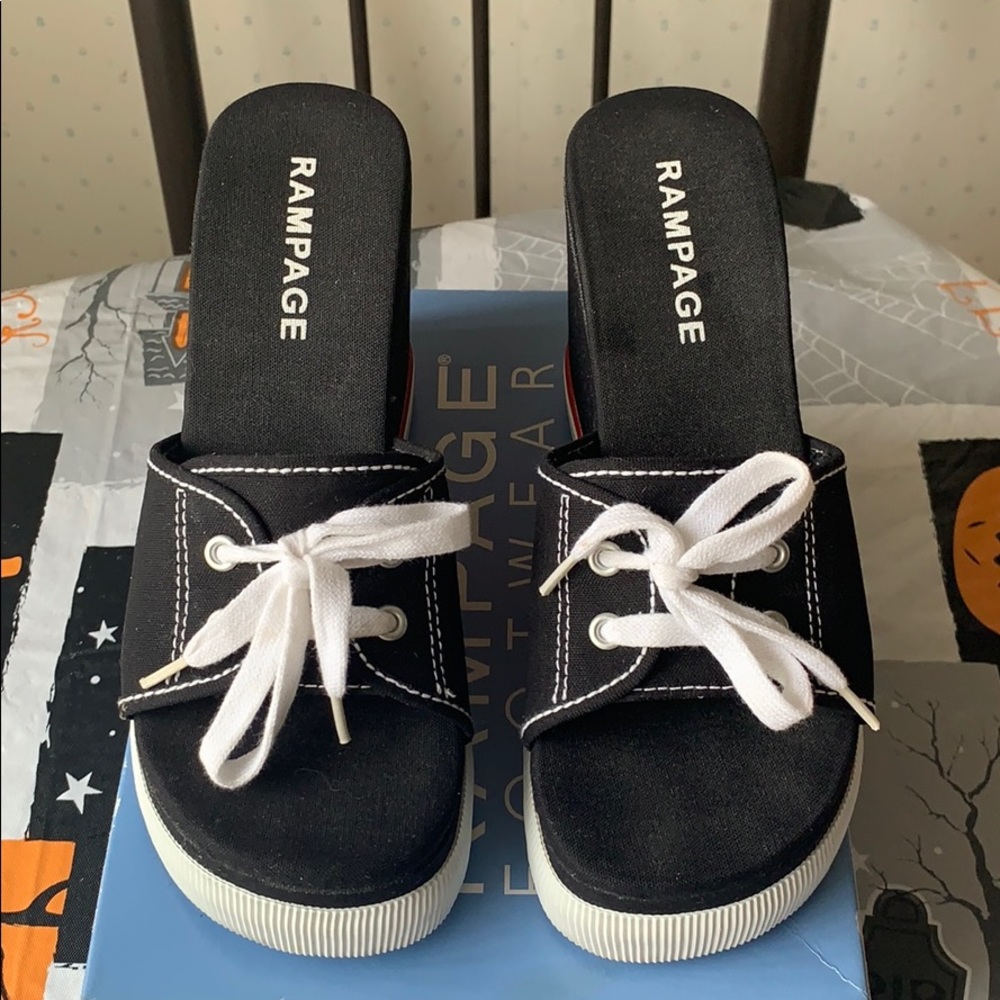 Rampage Patriot Open Toe Wedges Size 6M - Picture 2 of 8
